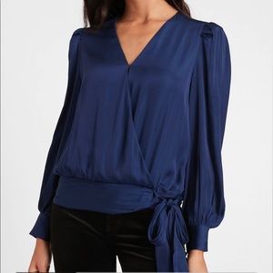 Banana Republic silky dark blue blouse